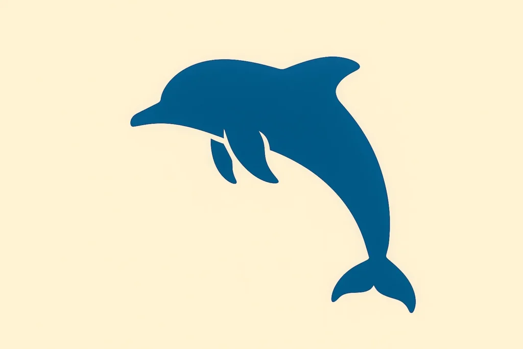 Blue dolphin silhouette on beige background. How Avatar Therapy Uses Animal Wisdom to Heal Your Heart by @RARueggAuthor #avatar #therapy #wisdom #animal #heart 